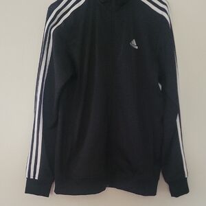 Adidas Black Jacket with White Stripes